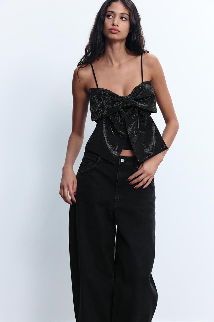 Ever London |w Sparkled Bow Crop Top