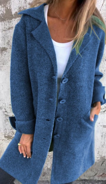 Emily | Casual Single-breasted Coat with Wool Revers