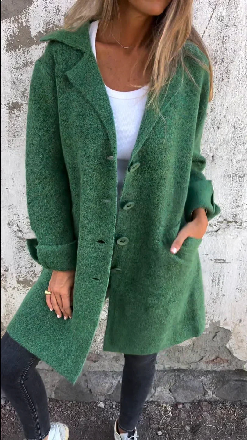 Emily | Casual Single-breasted Coat with Wool Revers