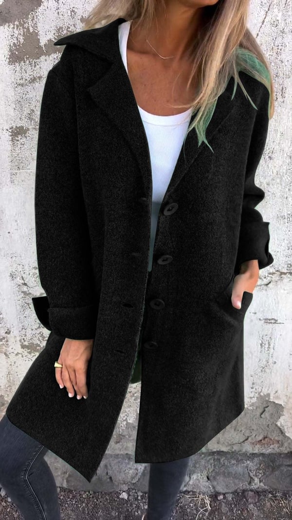 Emily | Casual Single-breasted Coat with Wool Revers