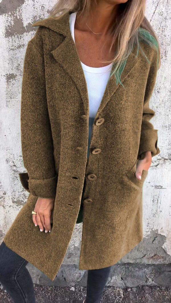 Emily | Casual Single-breasted Coat with Wool Revers