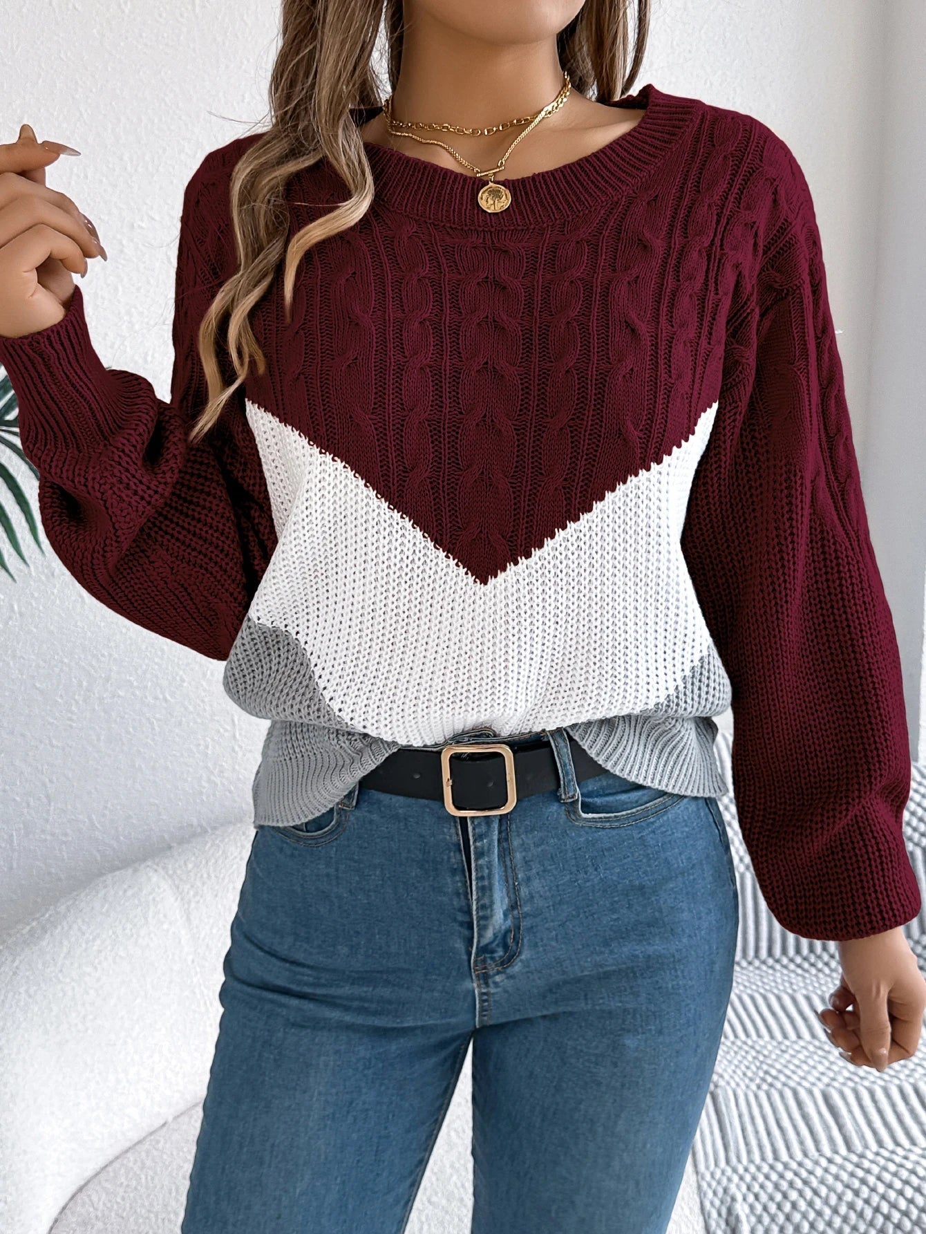 Ever London™ - Chevron Knit Sweater