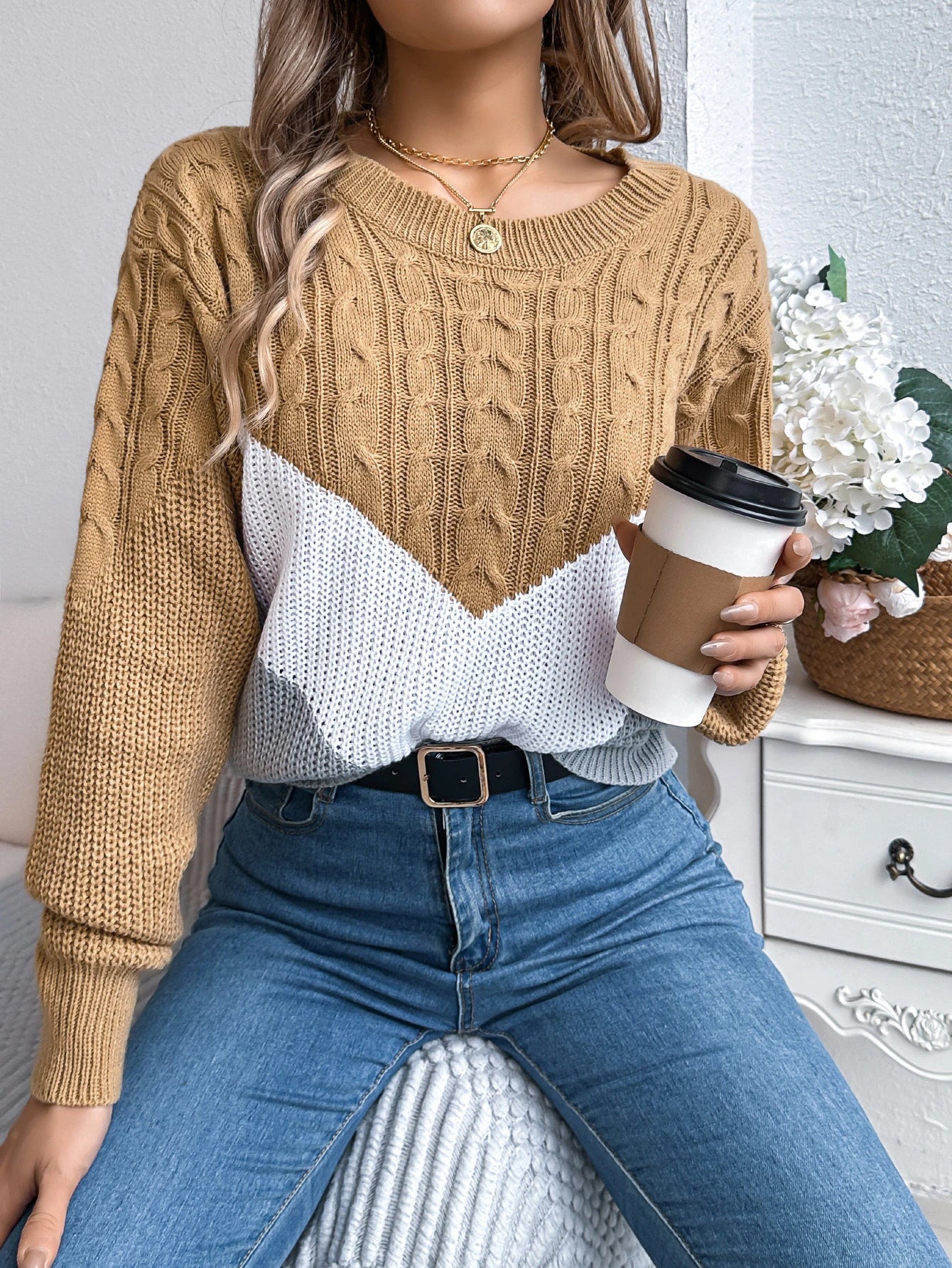 Ever London™ - Chevron Knit Sweater