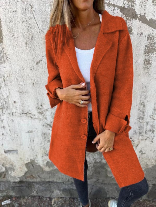 Emily | Casual Single-breasted Coat with Wool Revers