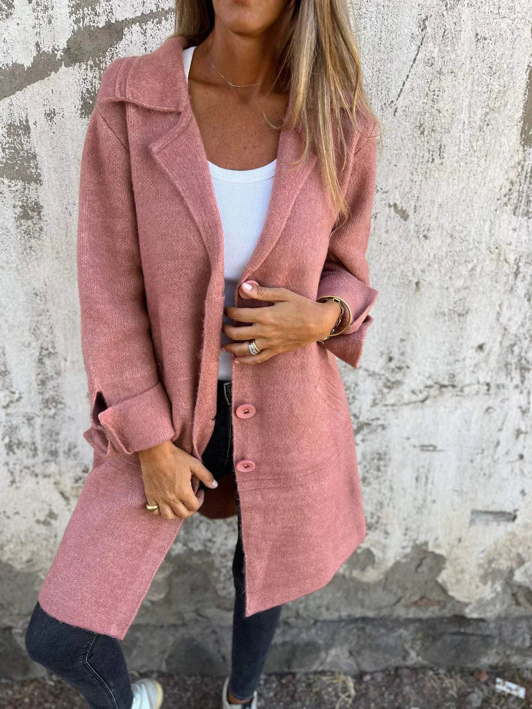 Emily | Casual Single-breasted Coat with Wool Revers