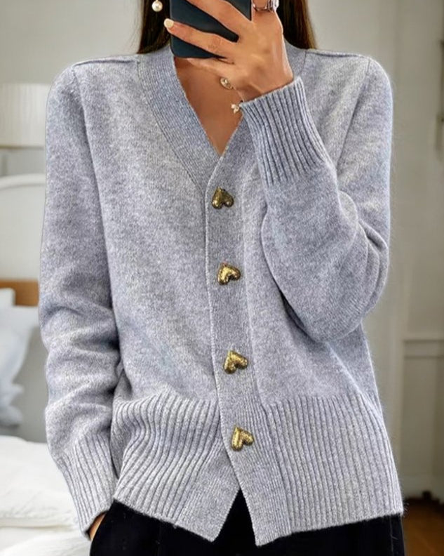 Mia | Elegant Cardigan with Heart Buttons